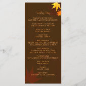 Chocolat Brown programme de mariage d'automne (Dos)