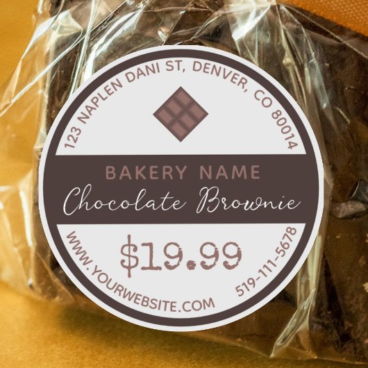 Chocolat Brownie Boulangerie Sticker rond