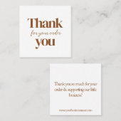 Chocolat Business Carte de remerciements (Devant / Derrière)