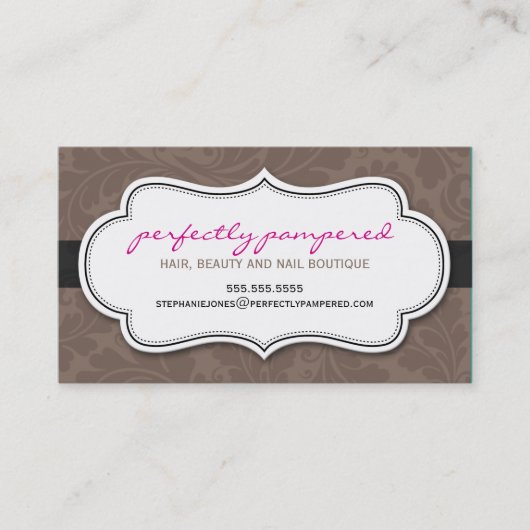 chocolat carte de visite classe fleurie rose noir (Devant)