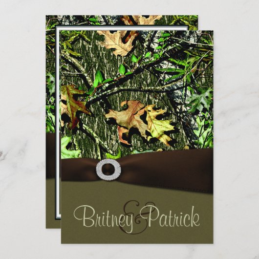 Chocolat Chasse Brown Invitations de mariage à la (Devant / Derrière)