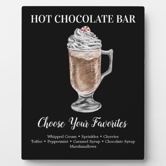 Chocolat chaud Bar Boire Plaque (Devant)