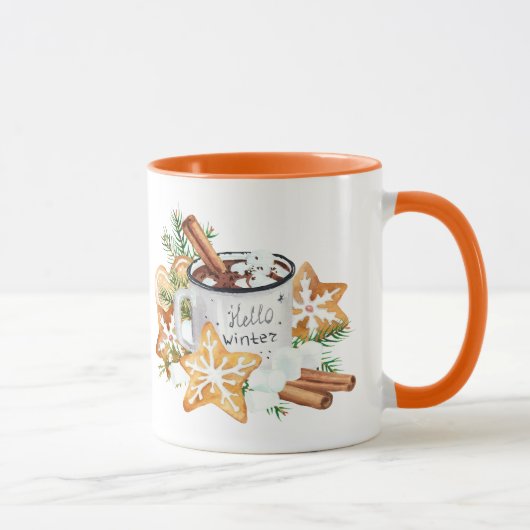 Chocolat chaud Marshmallows Orange Wreath Mug (Droite)