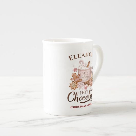 Chocolat chaud Nom d'os rose Chine Mug de Noël (Devant droit)