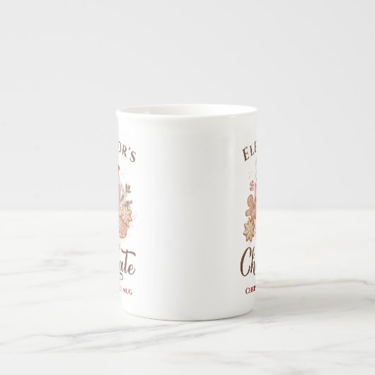 Chocolat chaud Nom d'os rose Chine Mug de Noël (Devant)