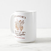 Chocolat chaud Nom moderne Grosse Mug de Noël (Devant gauche)