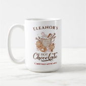 Chocolat chaud Nom moderne Grosse Mug de Noël (Gauche)