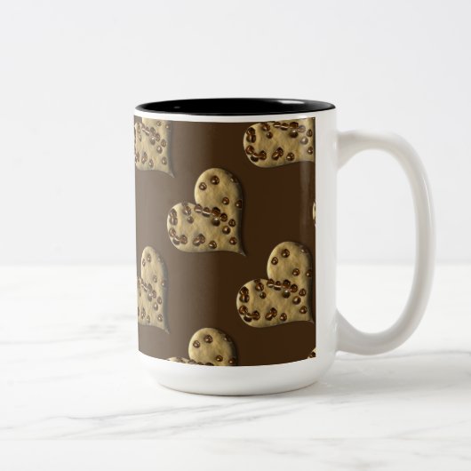 Chocolat Chip Coeurs de biscuits Motif Mug de café (Droit)