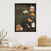 Chocolat Chip Cookies Recette Tableau noir Imprime (Cuisine)