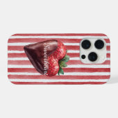 Chocolat Coeur de Fraise Rayures Rouges et Blanche (Verso Horizontal)