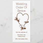 Chocolat Coeur Et Papillons Programme De Mariage (Devant)