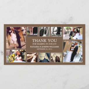 CHOCOLAT COLLAGE CARTE DE REMERCIEMENTS mariage