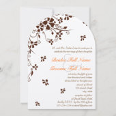 Chocolat Coral Floral Invitations de mariage (Devant)