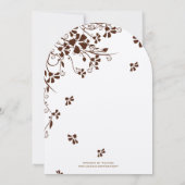 Chocolat Coral Floral Invitations de mariage (Dos)