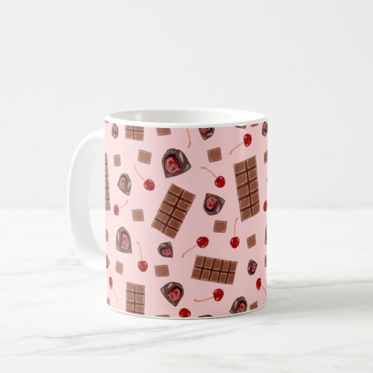 Chocolat Couvert Cerises Café Mug (Devant gauche)