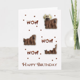 Chocolat Cow Nom Nom Carte de voeux Anniversaire