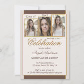 Chocolat Cream Gold Photo Graduation Invitation (Devant)