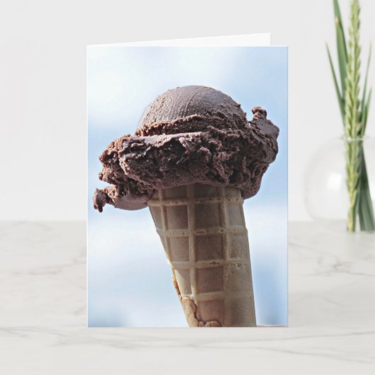 CHOCOLAT CRÈME DE GLACE CONE HEUREUSE CARTE D'ANNI (Devant)