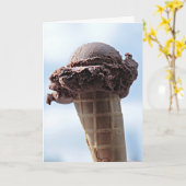 CHOCOLAT CRÈME DE GLACE CONE HEUREUSE CARTE D'ANNI (Fleur jaune)