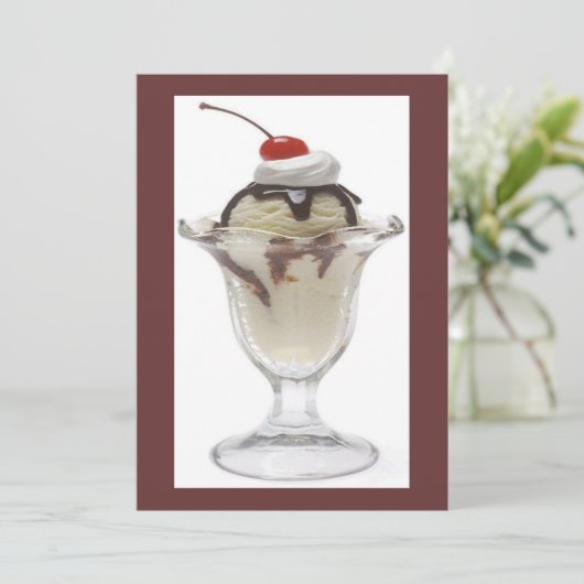 Chocolat Crème de glace Sundae Party Invitation (Debout devant)