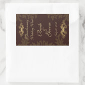 Chocolat Damask 2 Mariage Vin Étiquette Sticker (Sac)