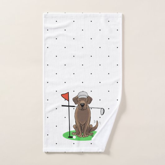 Chocolat de golf Labrador Retriever Dog - Drôle (Serviette à main)