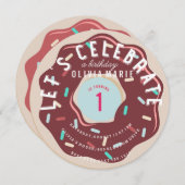 CHOCOLAT DONUT ANNIVERSAIRE INVITATION (Devant / Derrière)