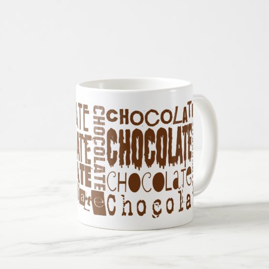 Chocolat doux typographie Mug (Devant droit)