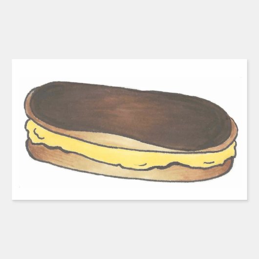 Chocolat Éclair Pâtisserie Dessert Stickers de nou (Devant)