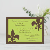 Chocolat et chaux de Fleur de Lis Invitations (Debout devant)