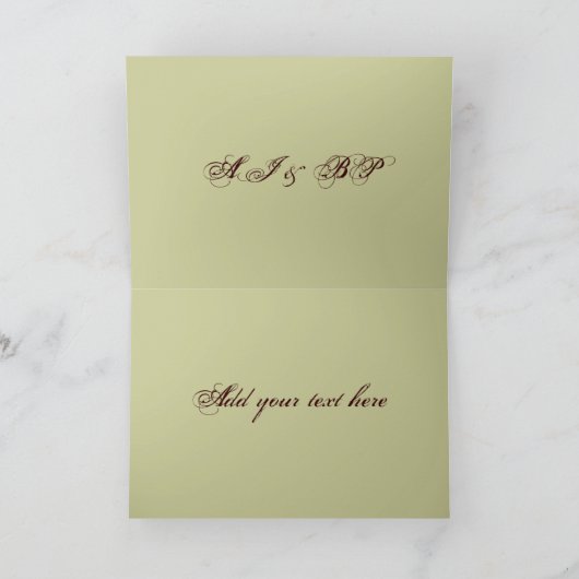 Chocolat Et Monogramme Vert Merci Note (Intérieur)