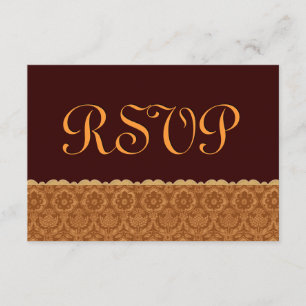Chocolat et or Vintage Mariage damassé RSVP
