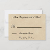 Chocolat et or Vintage Mariage damassé RSVP (Dos)
