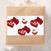 Chocolat Étiquette de la Saint-Valentin (En situation)