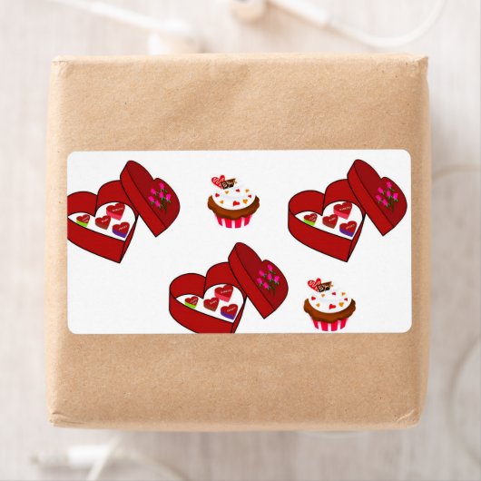 Chocolat Étiquette de la Saint-Valentin (En situation)