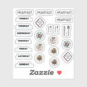Chocolat Fraise Petit-Déjeuner Stickers Planner (Feuille)