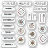 Chocolat Fraise Petit-Déjeuner Stickers Planner (Devant)