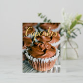 Chocolat Frosted Cupcakes feuille Titre Carte post (Debout devant)