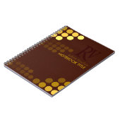Chocolat funky+ Boutons d'or Carnet Monogramme (Côté gauche)