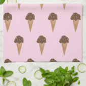 Chocolat glace cône motif serviette de cuisine (Plié)