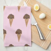 Chocolat glace cône motif serviette de cuisine (Quart Plié)
