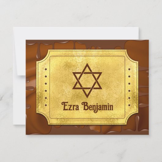 Chocolat Golden Ticket Bar Bat mitzvah Merci (Devant)