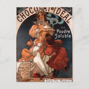 Chocolat Ideal door Alphonse Mucha Briefkaart