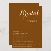 CHOCOLAT Invitation minimale de douche nuptiale (Devant / Derrière)