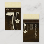 Chocolat jaune Carte de visite à fleurs Brown (Devant / Derrière)