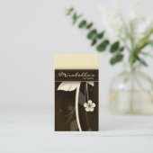 Chocolat jaune Carte de visite à fleurs Brown (Debout devant)