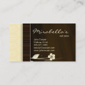 Chocolat jaune Carte de visite à fleurs Brown (Dos)