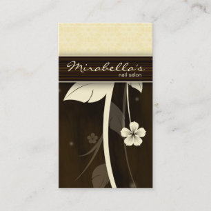 Chocolat jaune Carte de visite à fleurs Brown