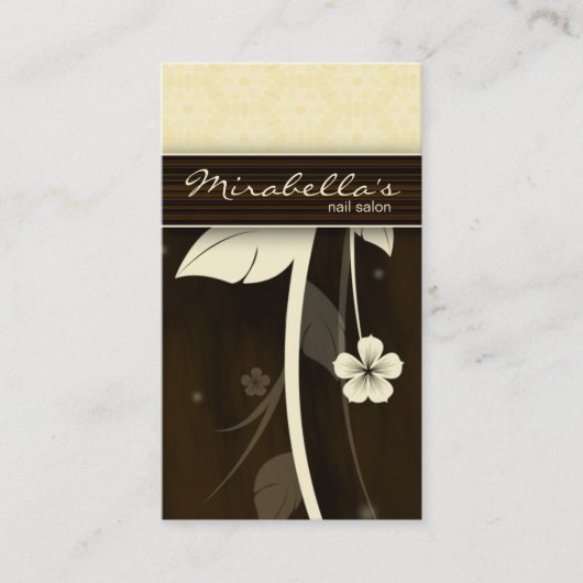 Chocolat jaune Carte de visite à fleurs Brown (Devant)