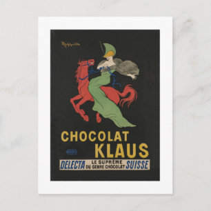 Chocolat Klaus Woman op paard Briefkaart